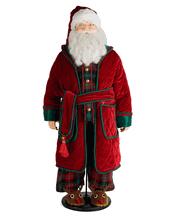 Katherine's Collection  Merry & Magnificent Santa pjs and reindeer slippers 32" Christmas