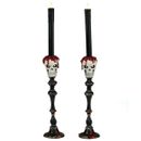 Katherine's Collection Halloween 2026 Kiss of Death Skull candlestick holder set of 2 20.5"