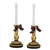 Katherine's Collection Timeless Tidings gold candlestick holders 16.5"