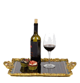 Katherine's Collection Timeless Tidings gold resin food safe tray 16" Christmas