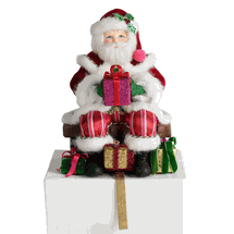 Katherine's Collection Santa on chimney stocking holder Merry & Magnificent