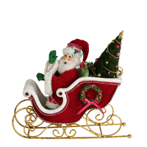 Katherine's Collection Papa Noel Santa in sleigh  Merry & Magnificent Christmas 14.5"
