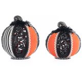 Katherine's collection Macabre pumpkins & tea lights set of 2