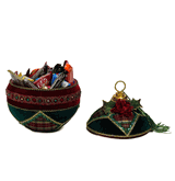 Katherine's Collection Christmas Timeless Tidings ornament velvet covered container12.5"