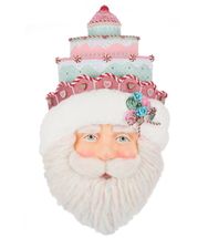 Katherines Collection Sweet Delights Santa wall mask pink green