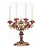 Katherines Collection Winter Balsam & Berry Candleabra with red deer