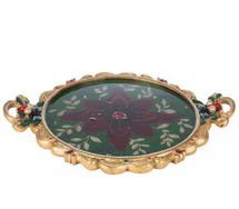 Katherines Collection Winter Balsam & Berry poinsettia tray