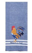 Kay Dee Designs blue rooster tea towel embroidered