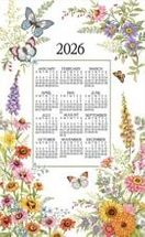 KayDee Designs 2026 calendar towel kitchen Garden Walk butterfly flower 