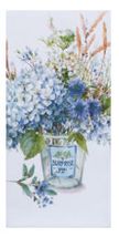Bohemian blue hydrangea kitchen towel dual purpose terry