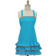 Kay Dee designs apron blue dot frill F2721