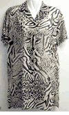  LaPalapa button down animal print shirt S to L black ivory 