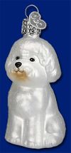 Bichon Frise dog ornament Old World Christmas 3 1/4"