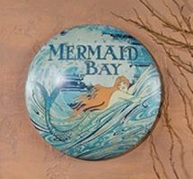blue mermaid bay round blue sign 12" diameter