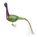 Old World Christmas peacock  glass ornament Mardi gras colors 8"