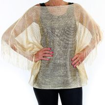 Metallic gold poncho top  by Magic Scarf