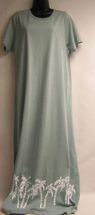 Michigan Rag long dress sage green with palm trees