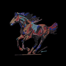 Multi horse rhinestone crystal shirt S to 3X