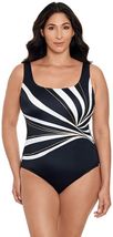 Sold Longitude tall Swimsuit Black white gold  Size 12