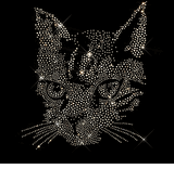 Premium rhinestone crystal cat shirt black or white S to 3X