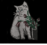 Premium rhinestone crystal cat shirt with flowers S to 3X