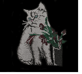 Premium rhinestone crystal cat shirt with flowers S to 3X