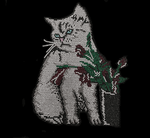 Premium rhinestone crystal cat shirt with flowers S to 3X