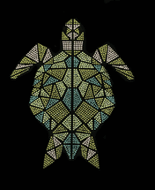 Premium rhinestone crystal green turtle shirt S to 3X