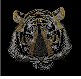 Premium rhinestone crystal tiger face shirt S to 3X