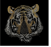 Premium rhinestone crystal tiger face shirt S to 3X
