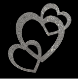 Premium rhinestone crystal triple heart shirt S to 3X