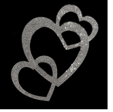 Premium rhinestone crystal triple heart shirt S to 3X