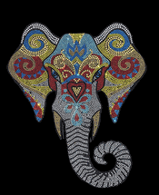 Premium rhinestone elephant crystal shirt S to 3X
