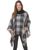 pretty turtleneck black plaid poncho top by Magic Scarf