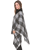 pretty turtleneck black plaid poncho top by Magic Scarf