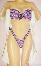 one size or plus Halloween costume purple  bikini coverup t-shirt glitter swirls