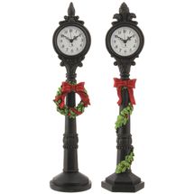 Raz Imports black Charles Dickens clock street post 18.5 battery operated