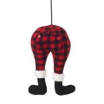 Raz Imports red plaid Elf or Santa butt & legs for tree or wreath Christmas decoration 20"