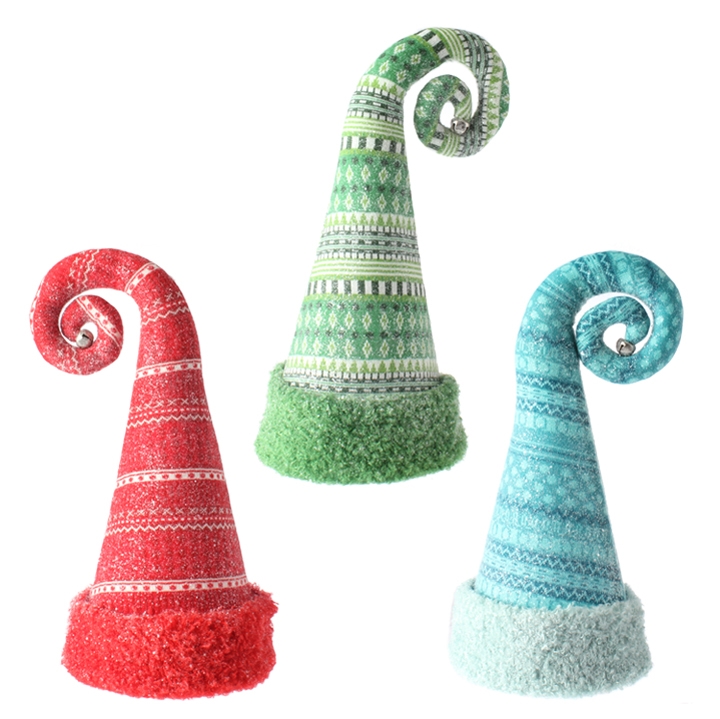 Raz Imports knit hat tree topper elf green Christmas