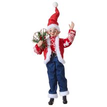 Raz Imports elf Christmas 16 red white blue