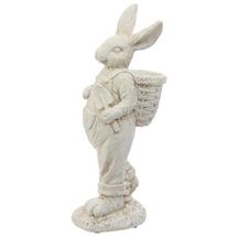 Raz Imports rabbit bunny holding garden basket spring decor 15"