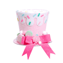 Raz Imports pink candy Tree topper top hat Charles Dickens