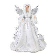 Raz Imports Snow angel white silver 17 tree topper one