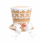 Raz Imports tree topper top hat gingerbread Charles Dickens