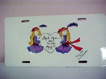 Red hat sassy angel car license plate