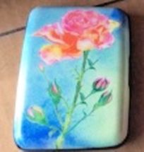 RFID blocking floral credit card protection holder Pink rose 