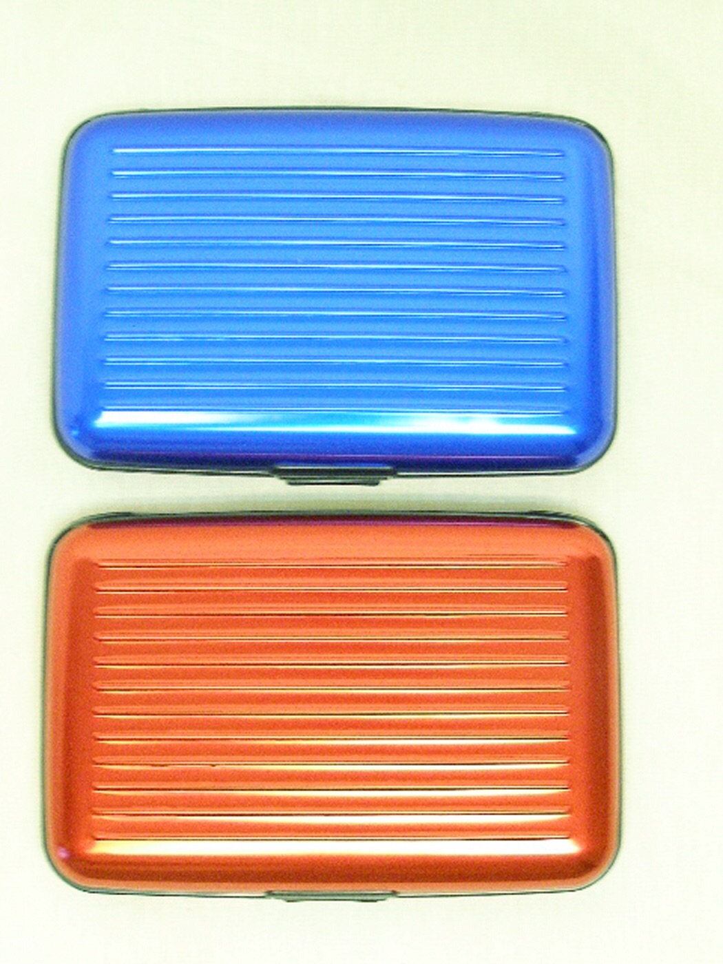 RFID blocking credit card holder protection Armor aluminum wallet red, blue  or silver