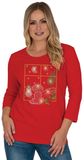 Rhinestone Christmas dog Peeking thru window holiday Christmas shirt