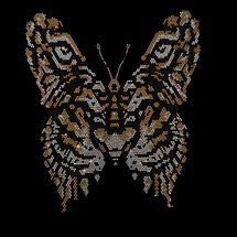 rhinestone crystal butterfly tiger black shirt S to 3X