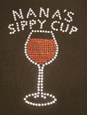 Rhinestone Nana's sipping cup black apron